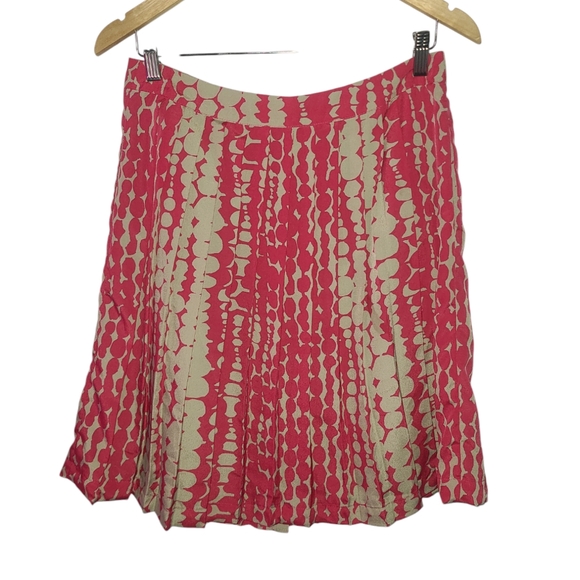 Harper and Gray pink and khaki waisted pleated skirt. - Picture 2 of 4